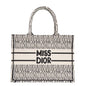 Christian Dior Handbag canvas white Medium Book Tote in Embroidery Women(Unisex) Rovelle Bags