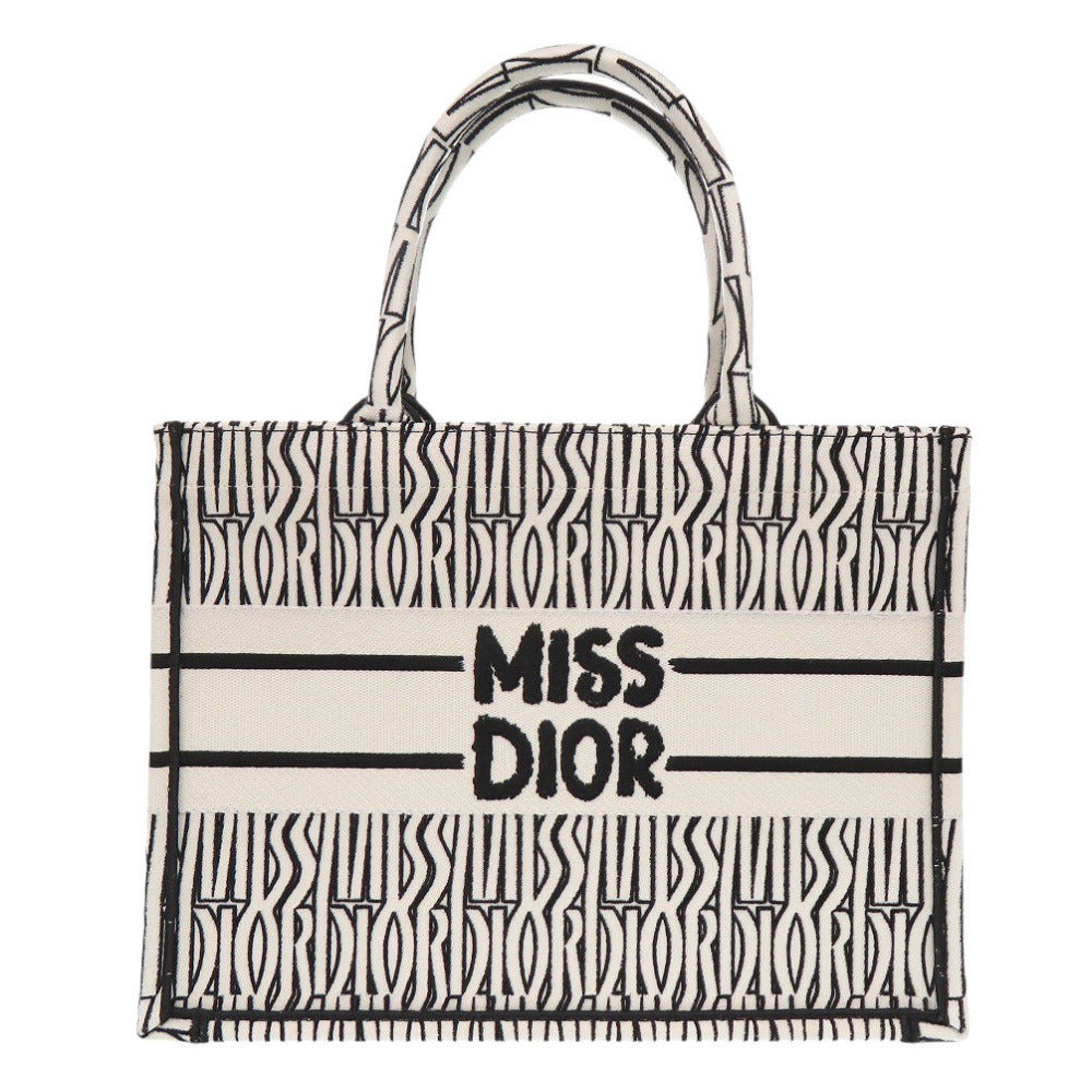 Christian Dior Handbag canvas white Medium Book Tote in Embroidery Women(Unisex) Rovelle Bags