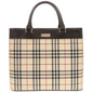 BURBERRY Handbag Canvas, Leather beige Nova Check Women