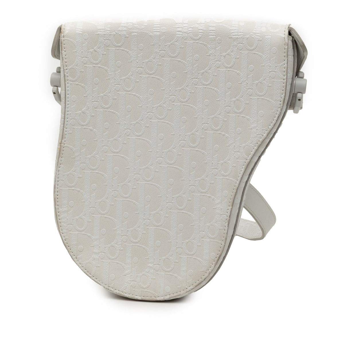 White Dior Oblique Calfskin Saddle Boxy Crossbody Rovelle Bags