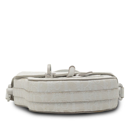 White Dior Oblique Calfskin Saddle Boxy Crossbody Rovelle Bags