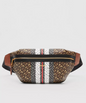 Burberry Medium Stripe Canvas Brown Handbag