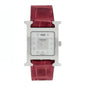 Stainless Steel Alligator Diamond Mother of Pearl 21mm Heure H Hour Quartz Watch Framboise