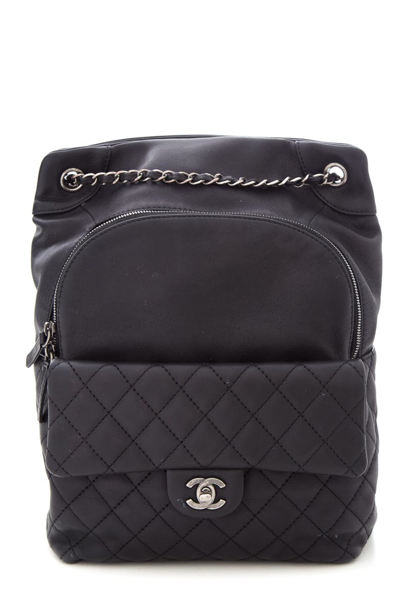 Chanel Black Lambskin CC Backpack Rovelle Bags