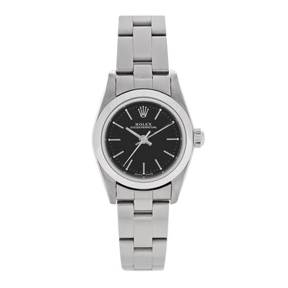 Stainless Steel 24mm Oyster Perpetual Watch Black 76080