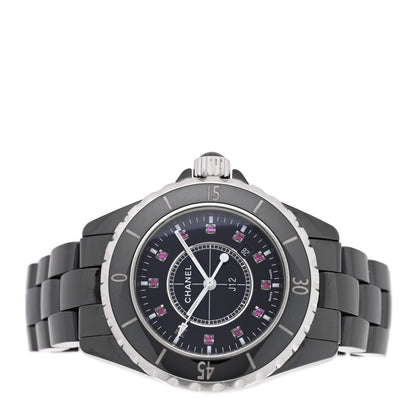 Stainless Steel Ceramic Ruby 33mm J12 Quartz Watch Black