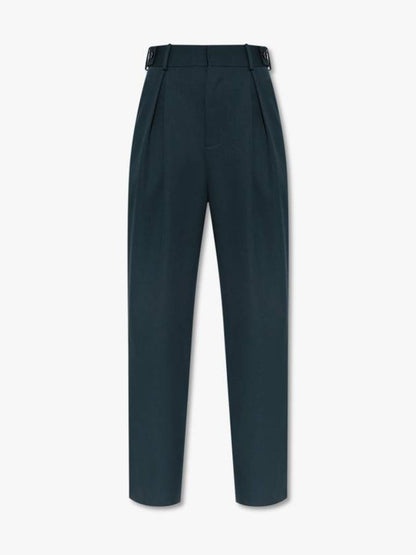 Luxury Bottega Veneta Wool Straight Pants Green