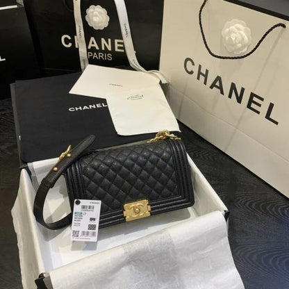 Chanel Boy Caviar Handbags