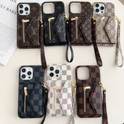 Tri-fold zipper phone case for iphone