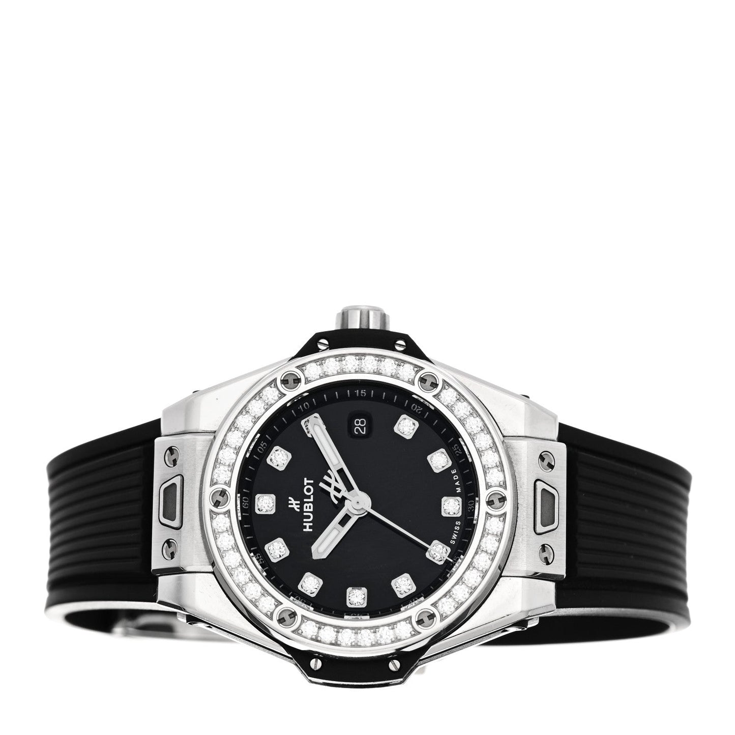 Stainless Steel Rubber Diamond Bezel 33mm Big Bang One Click Automatic Watch Black 485.SX.1270.RX