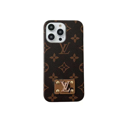 Leather label oil edge mobile phone case for samsung