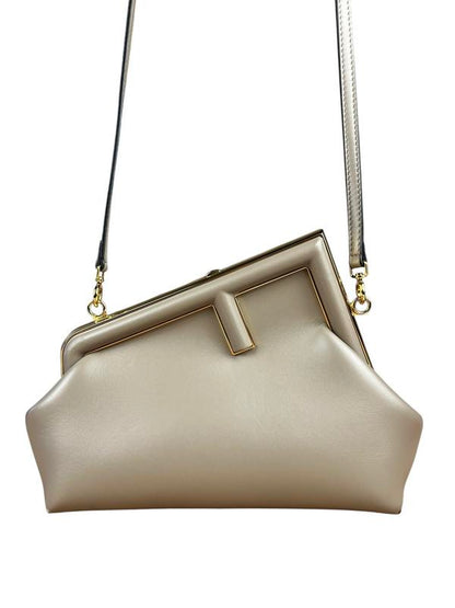 Fendi First Nappa Leather Sand Shoulder Bag Rovelle Bags