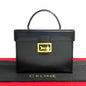CELINE Handbag leather black Carriage Metal Women