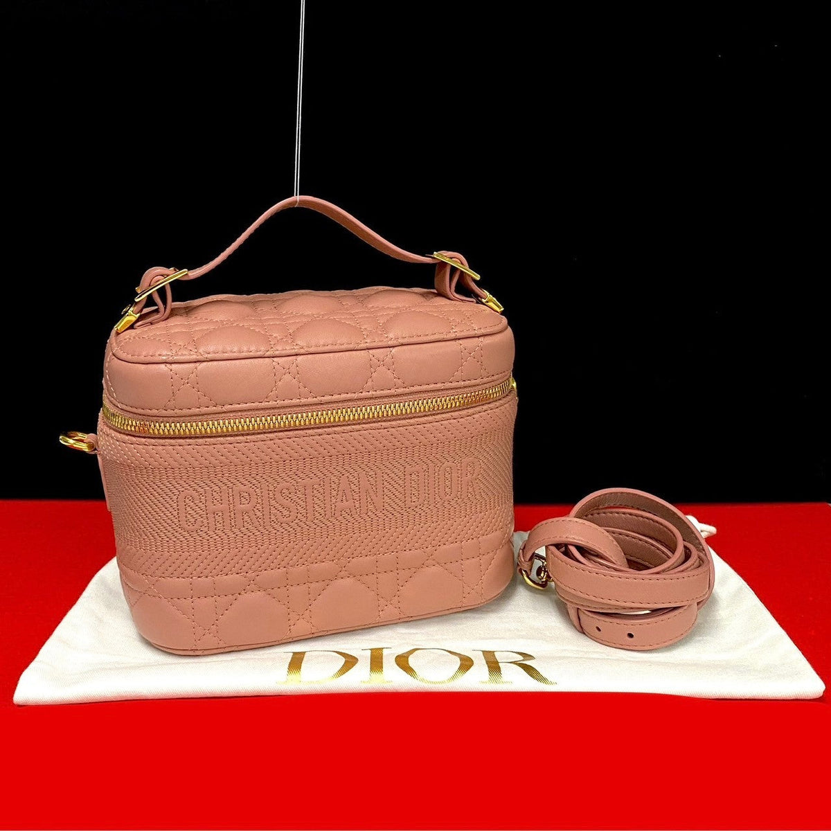 Dior Shoulder Bag leather pink Canage Dior Travel Small Vanity Women Rovelle Bags