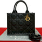 Dior Shoulder Bag leather black Macrocannage Book Tote Women Rovelle Bags