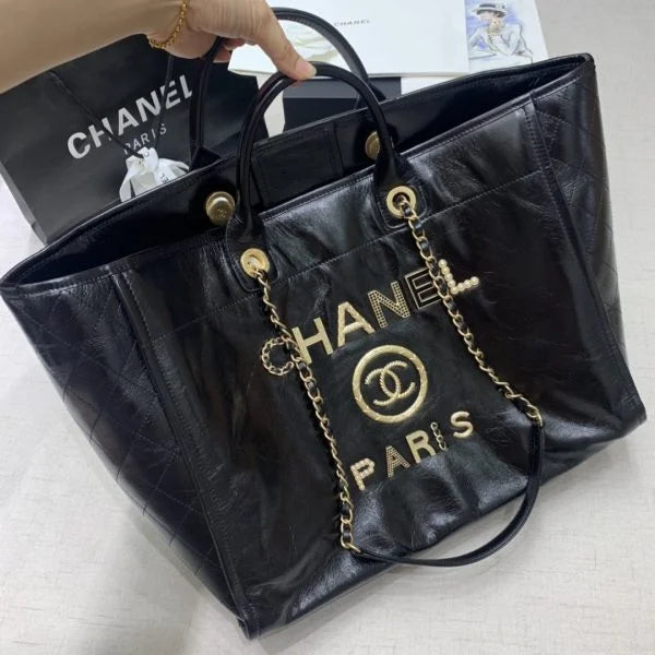 Chanel Deauville Tote Bag Black