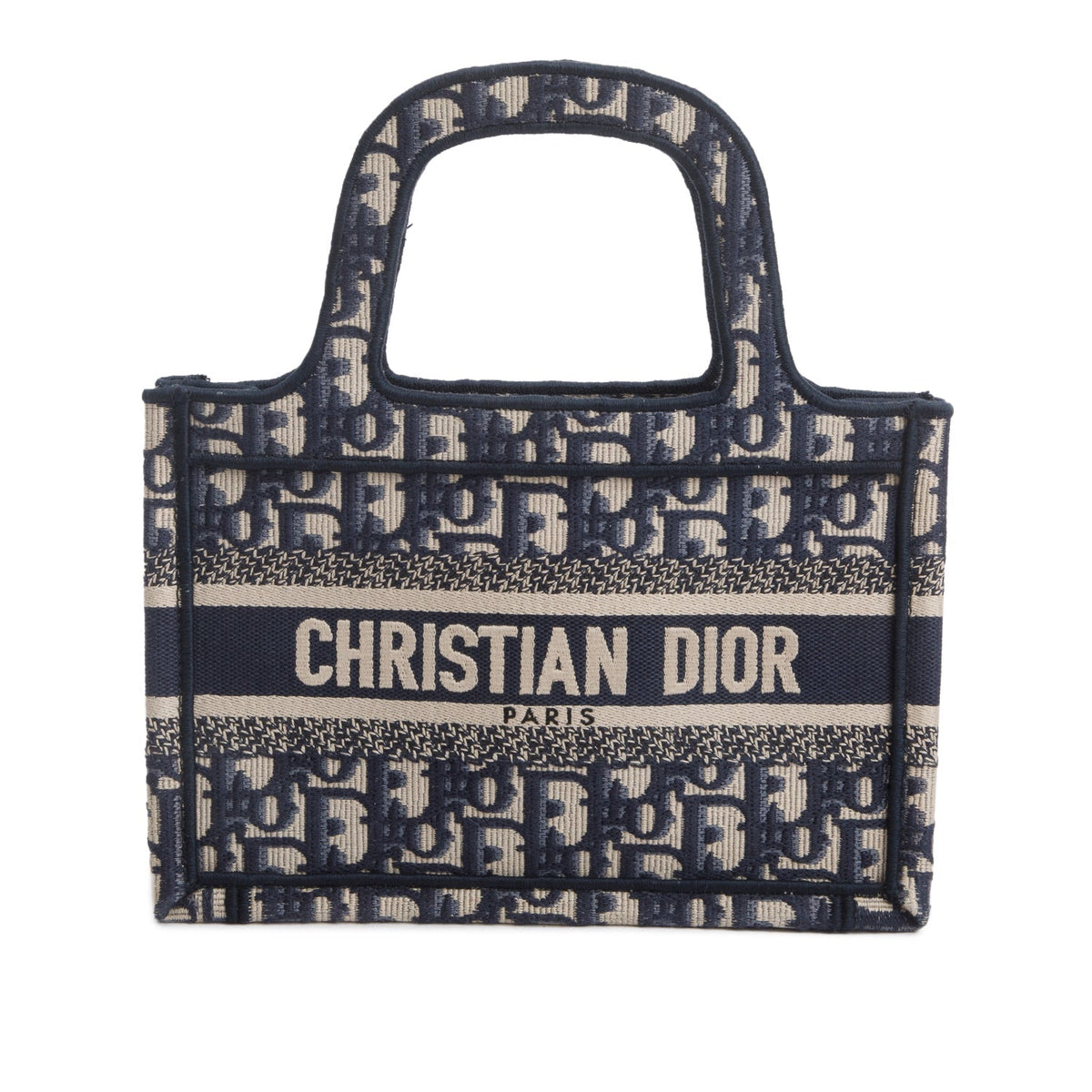 Christian Dior 2021 Blue Canvas Oblique Mini Book Tote Rovelle Bags