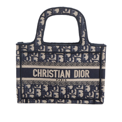 Christian Dior 2021 Blue Canvas Oblique Mini Book Tote Rovelle Bags