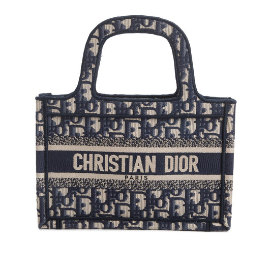 Christian Dior 2021 Blue Canvas Oblique Mini Book Tote Rovelle Bags