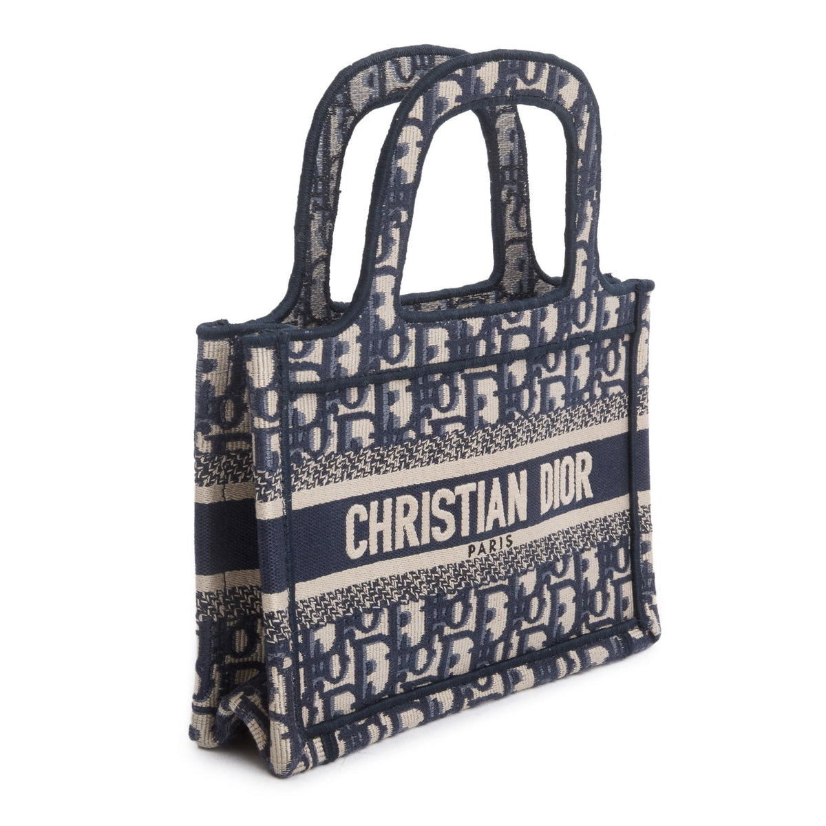 Christian Dior 2021 Blue Canvas Oblique Mini Book Tote Rovelle Bags