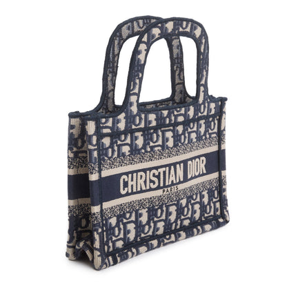 Christian Dior 2021 Blue Canvas Oblique Mini Book Tote Rovelle Bags