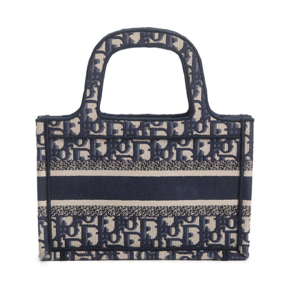 Christian Dior 2021 Blue Canvas Oblique Mini Book Tote Rovelle Bags
