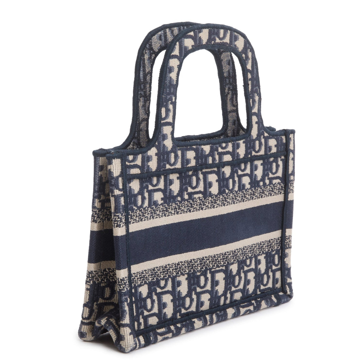 Christian Dior 2021 Blue Canvas Oblique Mini Book Tote Rovelle Bags
