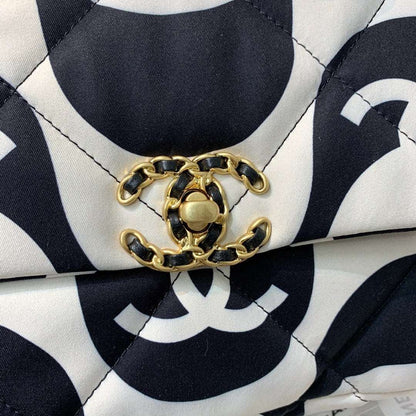 Chanel 19 Large Flap black ecru Leather bag