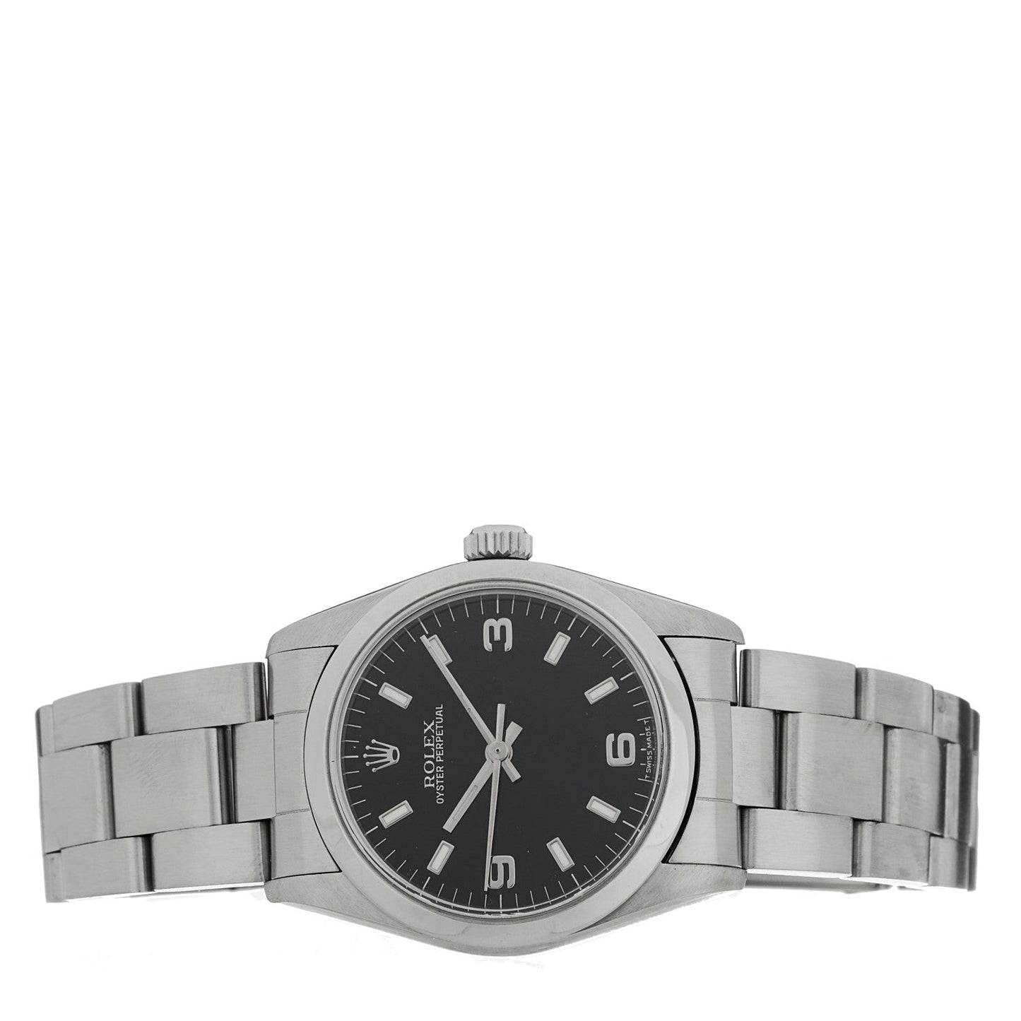 Stainless Steel 31mm Oyster Perpetual Watch Black 77080