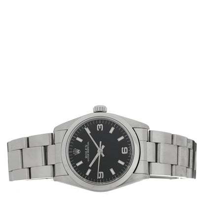 Stainless Steel 31mm Oyster Perpetual Watch Black 77080