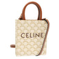 Luxury CELINE Triomphe Canvas Minibar Tical Hippo Hand Bag PVC 2way White Auth 70259A