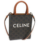 Luxury CELINE Triomphe Canvas Minibar Tical Hippo Hand Bag PVC 2way Black Auth 70260A