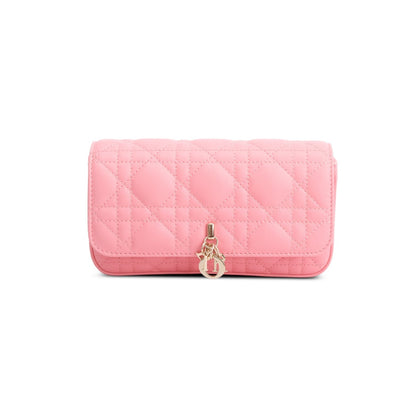 Christian Dior 2024 Pink Lambskin Cannage Dior Talk Phone Pouch Rovelle Bags