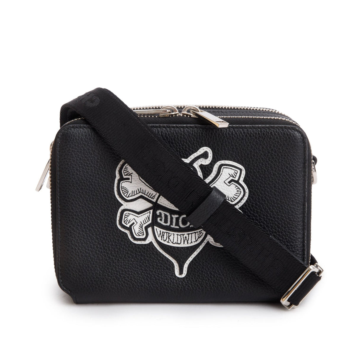 Christian Dior x Shawn Stussy Black Calfskin Leather Double Zip Crossbody Bag Rovelle Bags