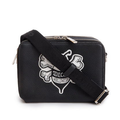 Christian Dior x Shawn Stussy Black Calfskin Leather Double Zip Crossbody Bag Rovelle Bags