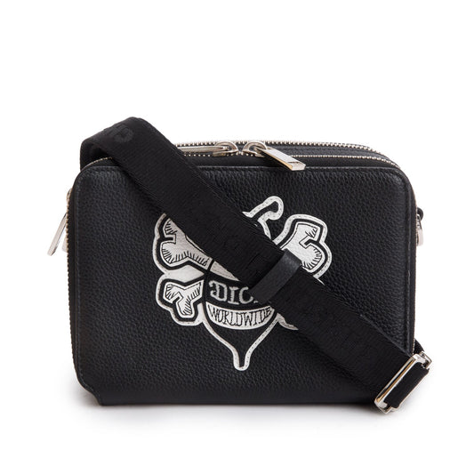 Christian Dior x Shawn Stussy Black Calfskin Leather Double Zip Crossbody Bag Rovelle Bags