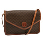 Luxury CELINE Macadam Canvas Shoulder Bag PVC Brown 70324