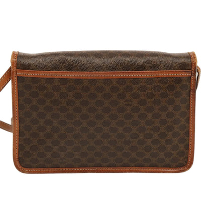 Luxury CELINE Macadam Canvas Shoulder Bag PVC Brown 70324