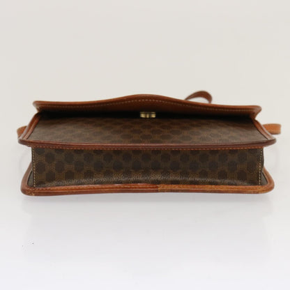 Luxury CELINE Macadam Canvas Shoulder Bag PVC Brown 70324