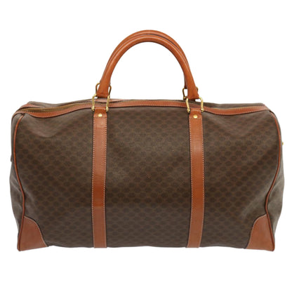 Luxury CELINE Macadam Canvas Boston Bag PVC Brown 70634