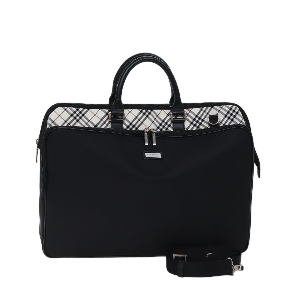 Burberry label Auth Canvas Black Handbag