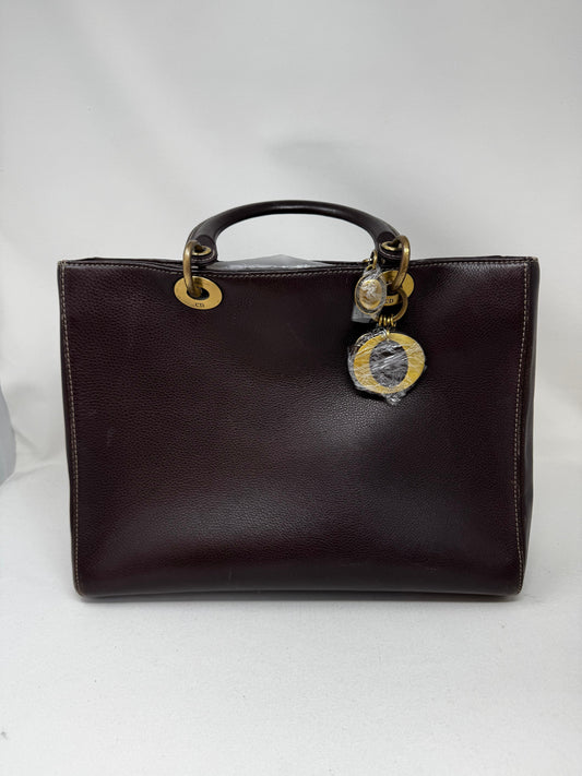 Christian Dior Diorissimo Tote Smooth Calfskin Large Purple Bj1-05 Rovelle Bags