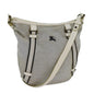 Burberry Label Auth Canvas Blue Shoulder Bag