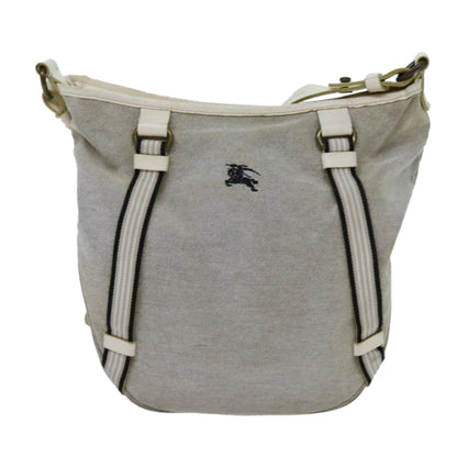 Burberry Label Auth Canvas Blue Shoulder Bag