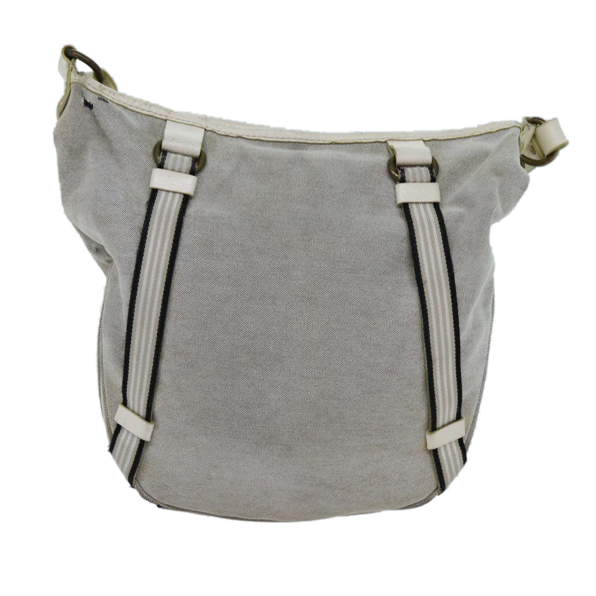 Burberry Label Auth Canvas Blue Shoulder Bag