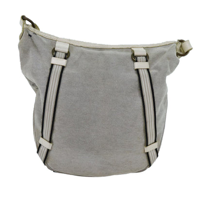 Burberry Label Auth Canvas Blue Shoulder Bag