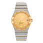 Stainless Steel 18K Yellow Gold Diamond 38mm Constellation Co-Axial Chronometer Automatic Watch Champagne 123.20.38.21.58.001