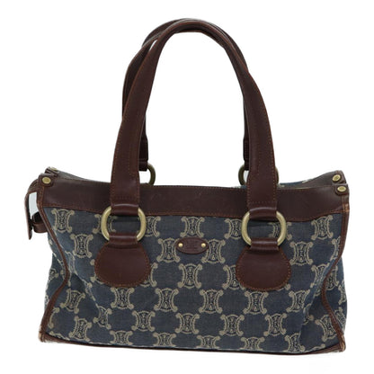 Luxury CELINE Macadam Canvas Hand Bag Blue 71539