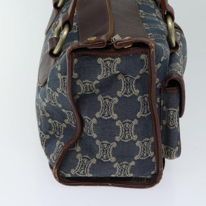 Luxury CELINE Macadam Canvas Hand Bag Blue 71539