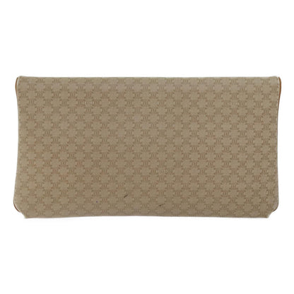 Luxury CELINE Macadam Canvas Clutch Bag Beige 71544